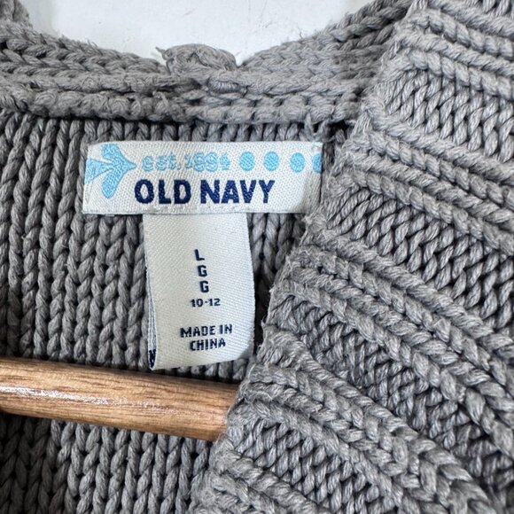 Vintage Old Navy Womens Y2K Hooded Knitted Cardigan Sweater Vest size L - Picture 3 of 5